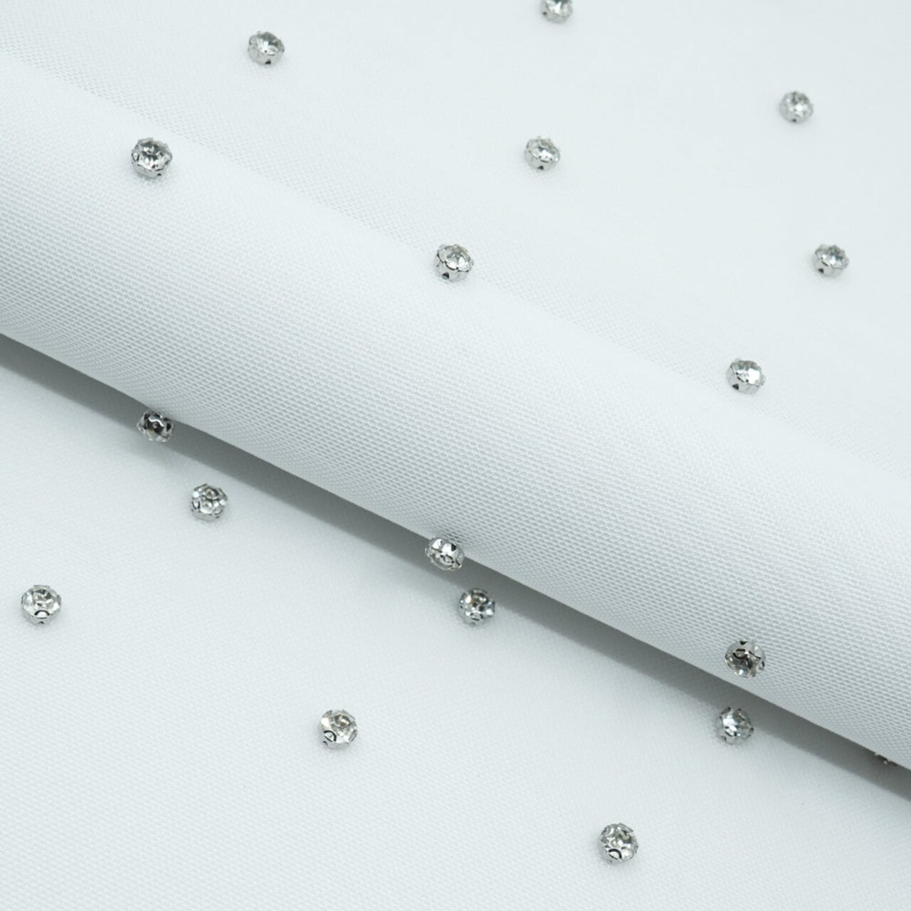 1 Yard 36" x 65/66" Stellar Rhinestone Stretch Mesh Fabric 170 GSM